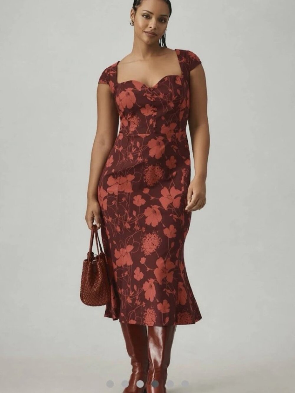 By Anthropologie Cecily Fit & Flare Sweetheart Dress Size Large